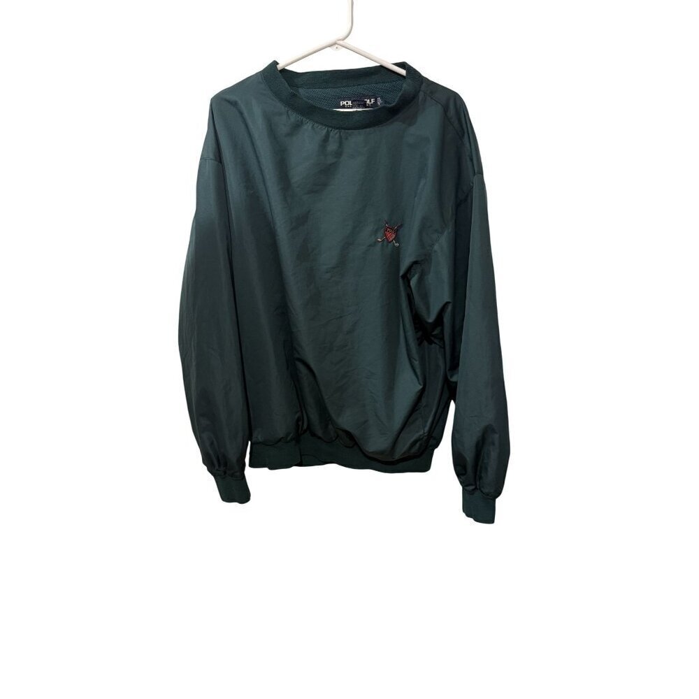 Polo Golf Ralph Lauren Green Pullover Windbreaker Sweatshirt Size L Mens Lightwe